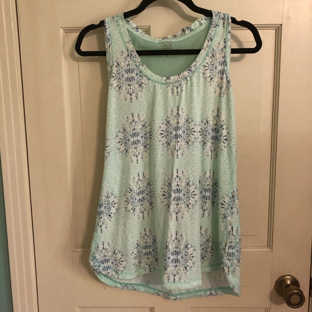 CALIA by Carrie Underwood Mint Green Printed Tank Top